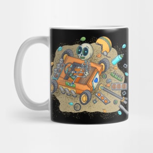 Cute Skeleton Go Karting - Dia De Los Muertos - Go Kart Fun time Mug